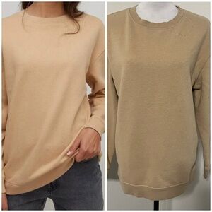 Nobody's Child Medium Camel “Be Kind" Circle Logo Crew Sweatshirt Organic Cotton